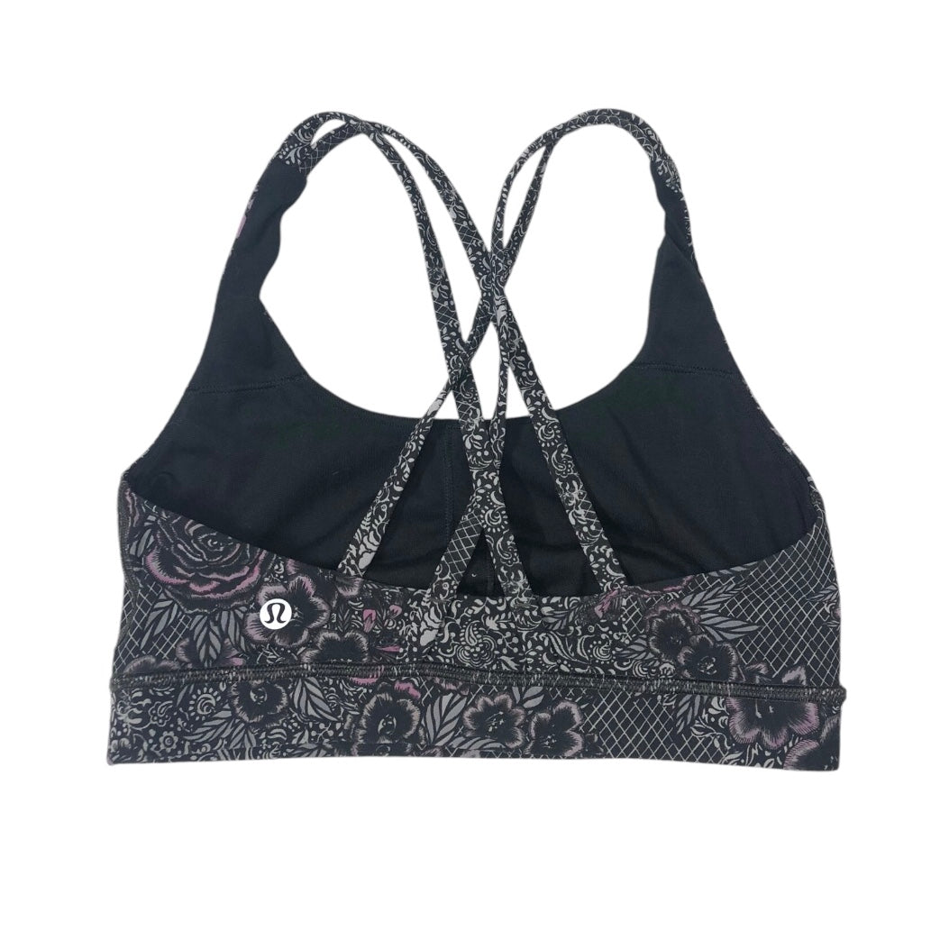 Athletic Bra By Lululemon In Black & Grey, Size: 6