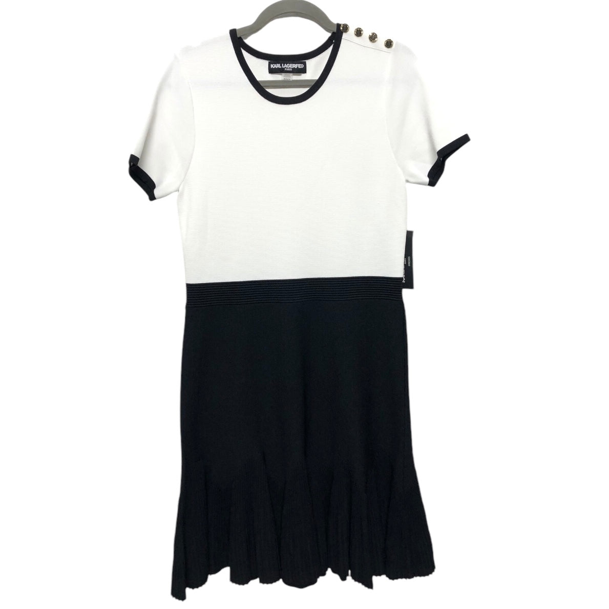 Dress Designer By Karl Lagerfeld In Black & White, Size: M