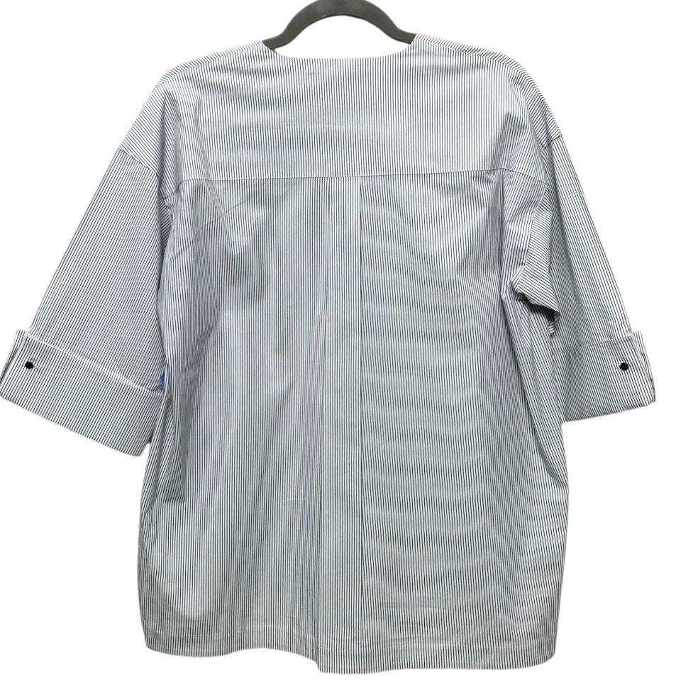 Top Short Sleeve By Ming Wang In Grey & White, Size: S