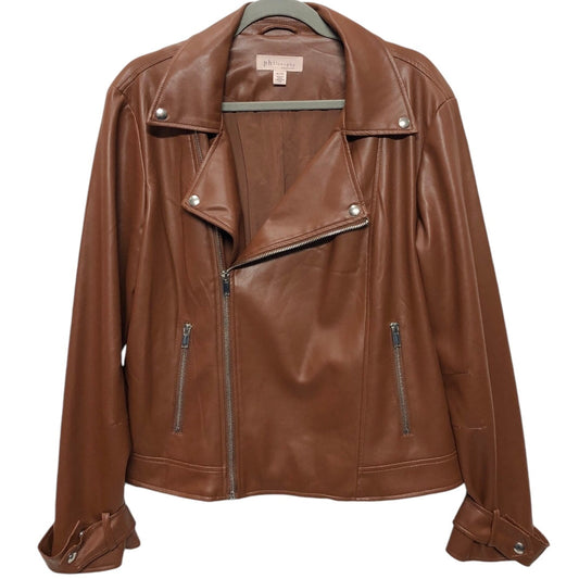 Jacket Moto By Philosophy In Brown, Size: Xl