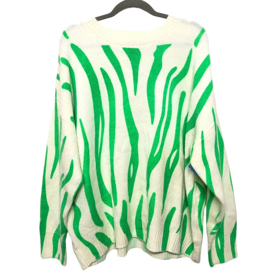 Sweatshirt Crewneck By Forever 21 In Green & White, Size: Xl