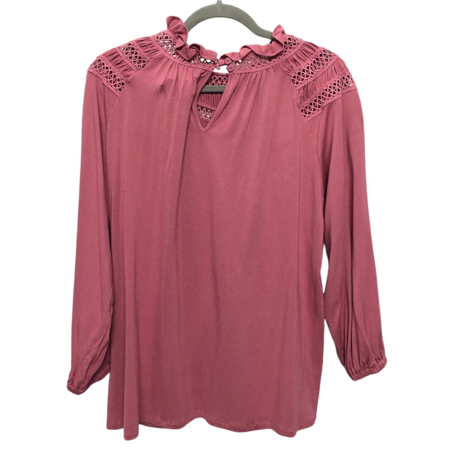 Top Long Sleeve By Cupio In Pink, Size: L