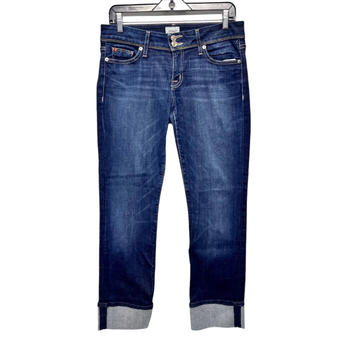 Jeans Straight By Hudson In Blue Denim, Size: 8