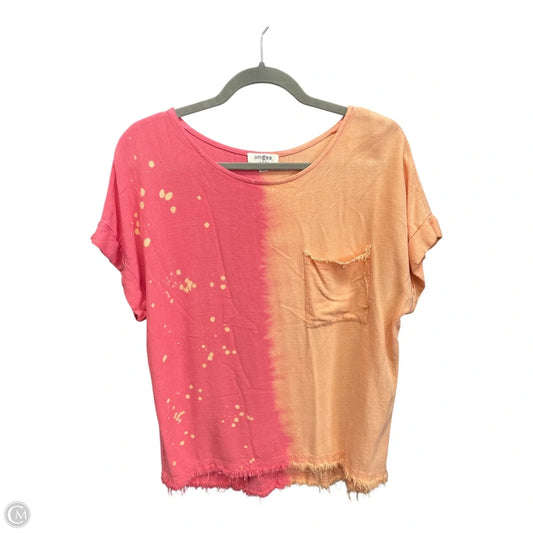 Top Short Sleeve By Umgee In Orange & Pink, Size: S