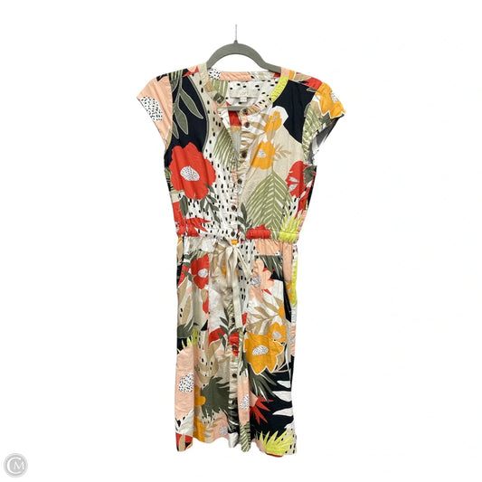 Dress Casual Midi By Loft In Black & Tan, Size: 0p