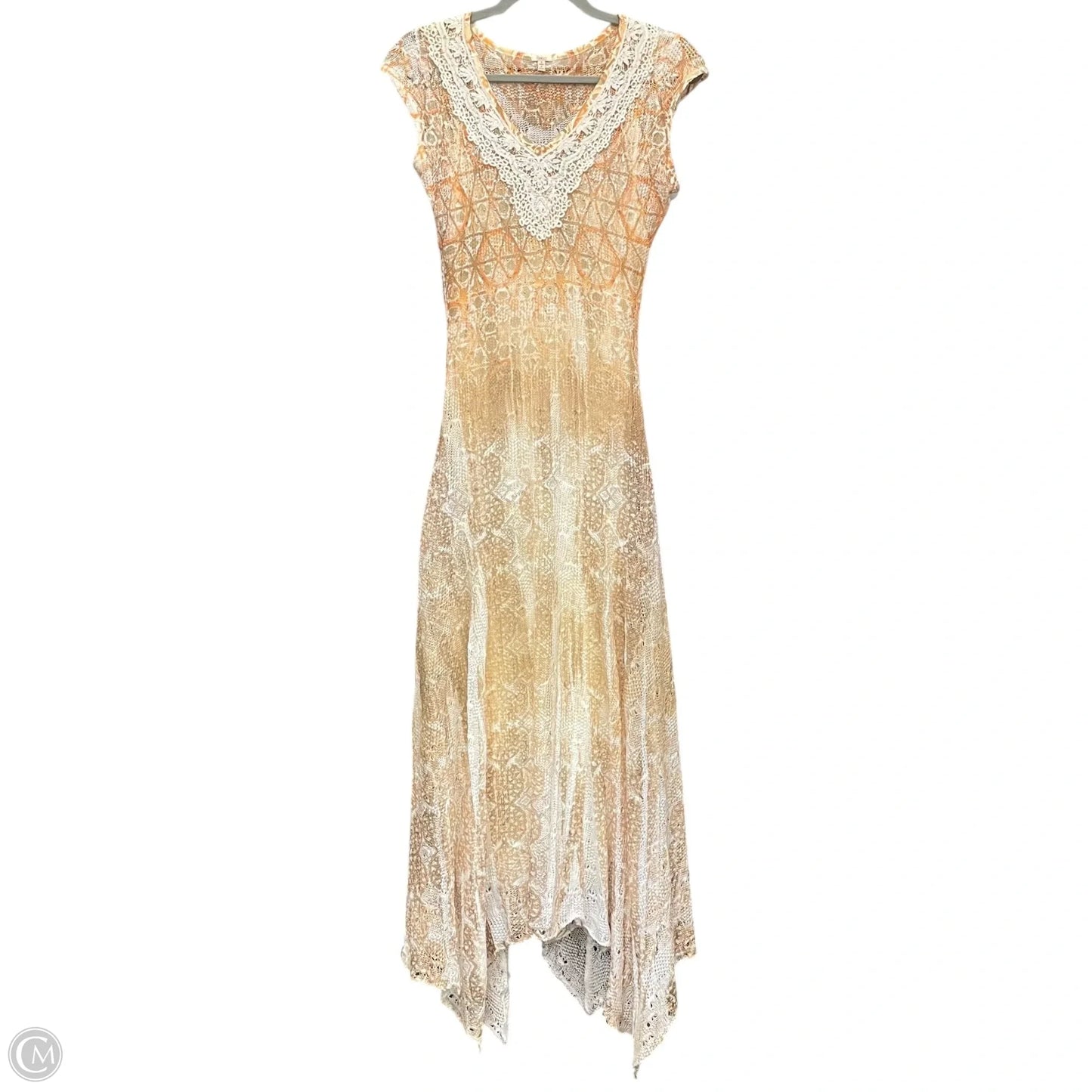 Dress Casual Midi By Reba In Orange & White, Size: S