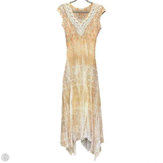 Dress Casual Midi By Reba In Orange & White, Size: S