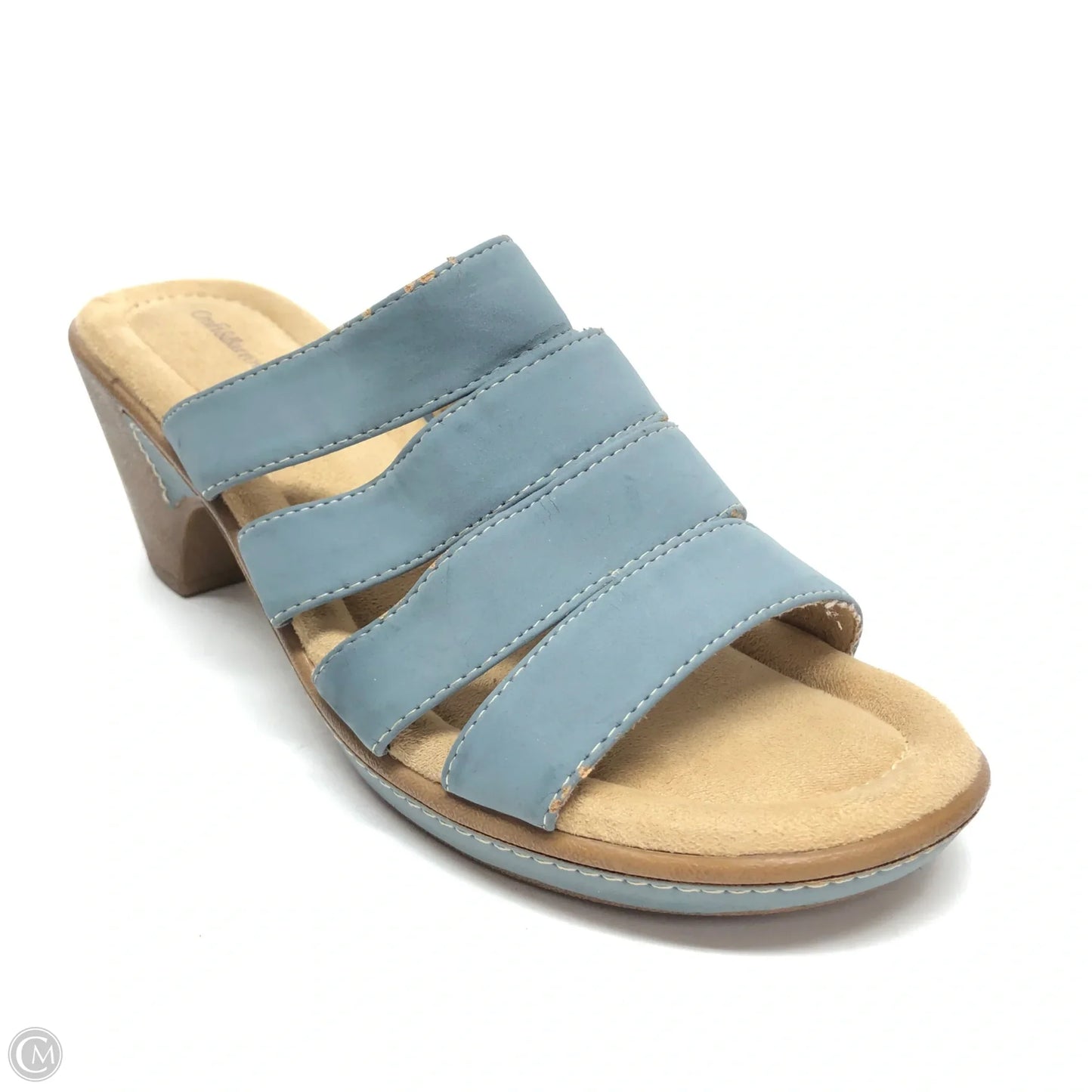 Sandals Heels Block By Croft And Barrow In Blue, Size: 8
