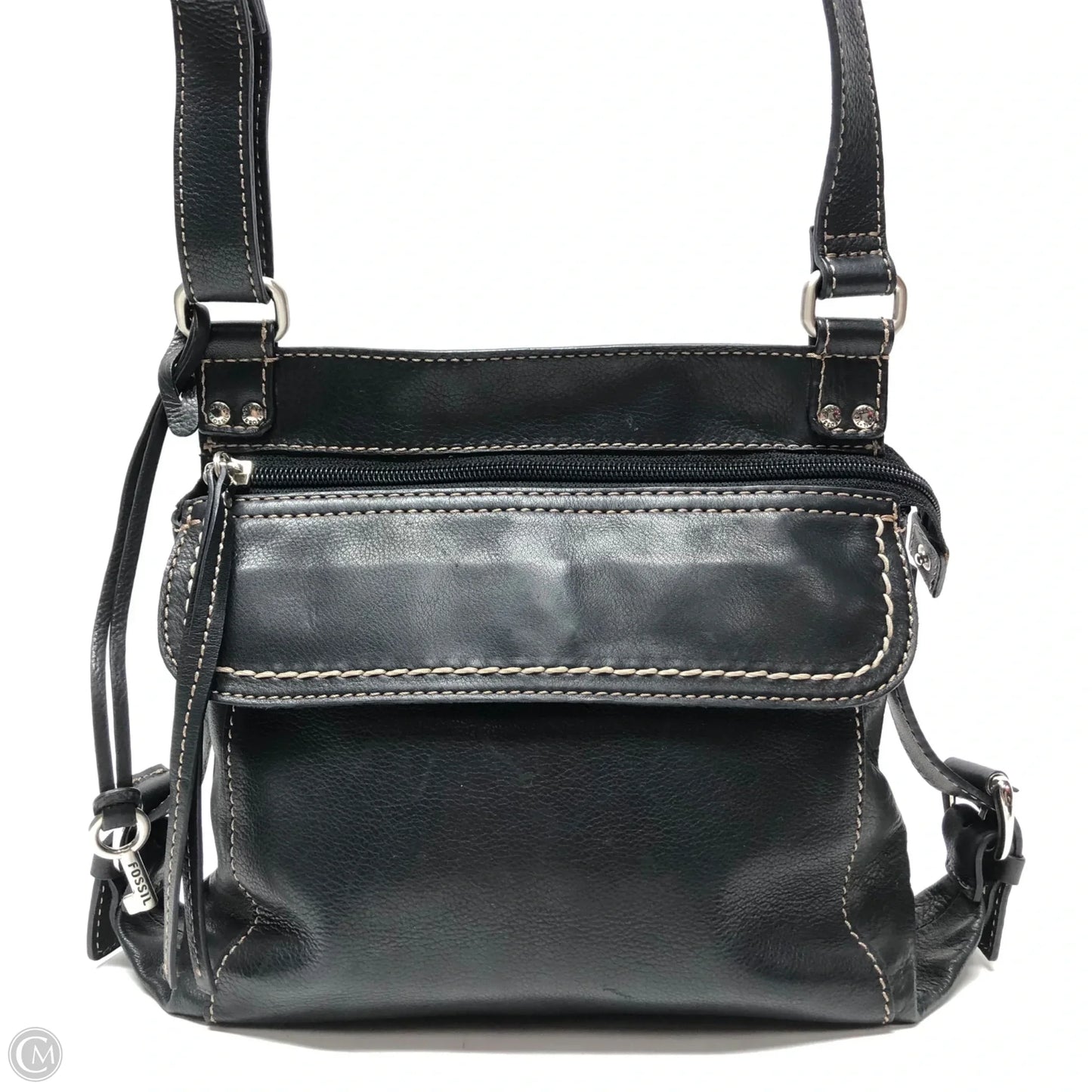Crossbody Leather By Fossil, Size: Small