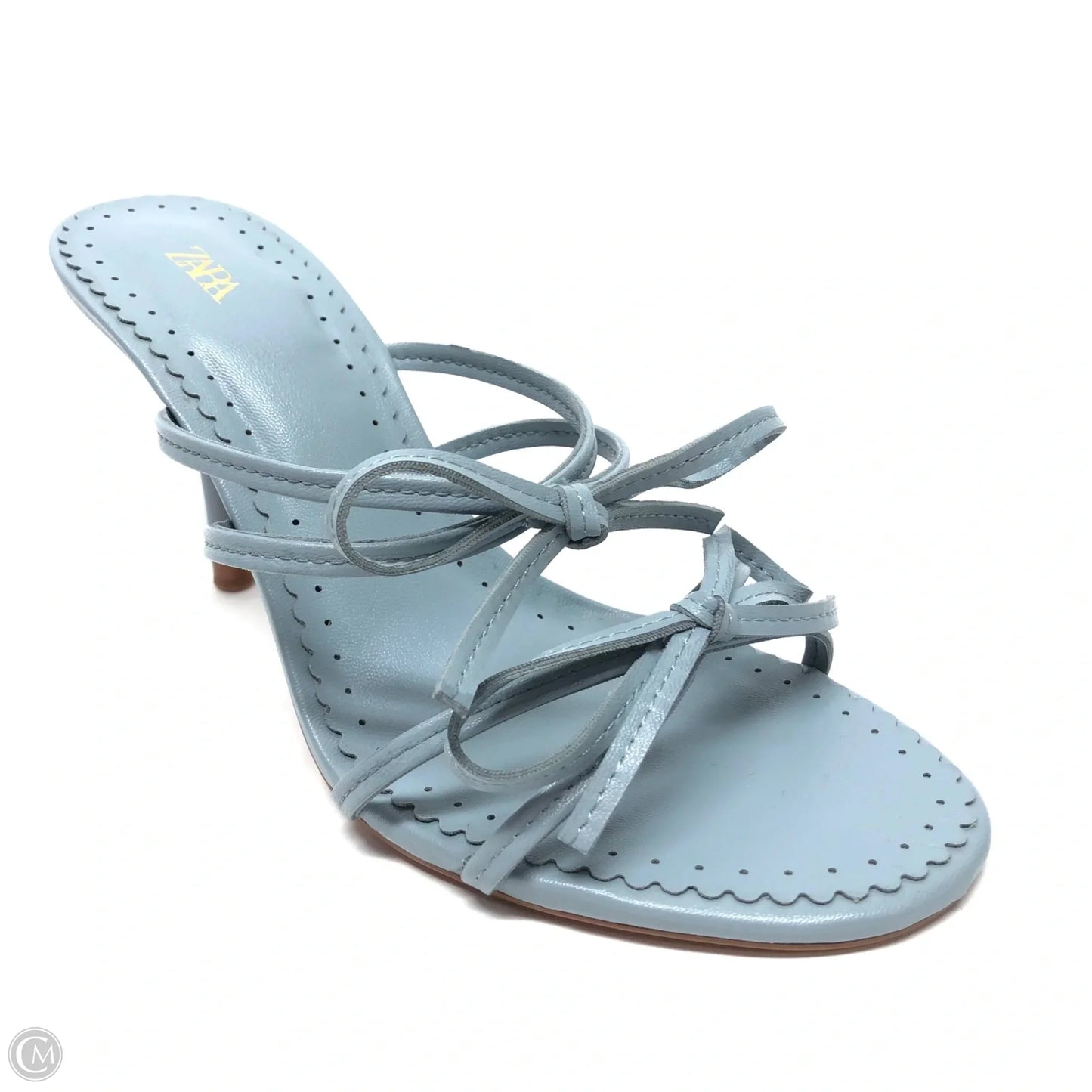 Sandals Heels Stiletto By Zara In Blue, Size: 7.5