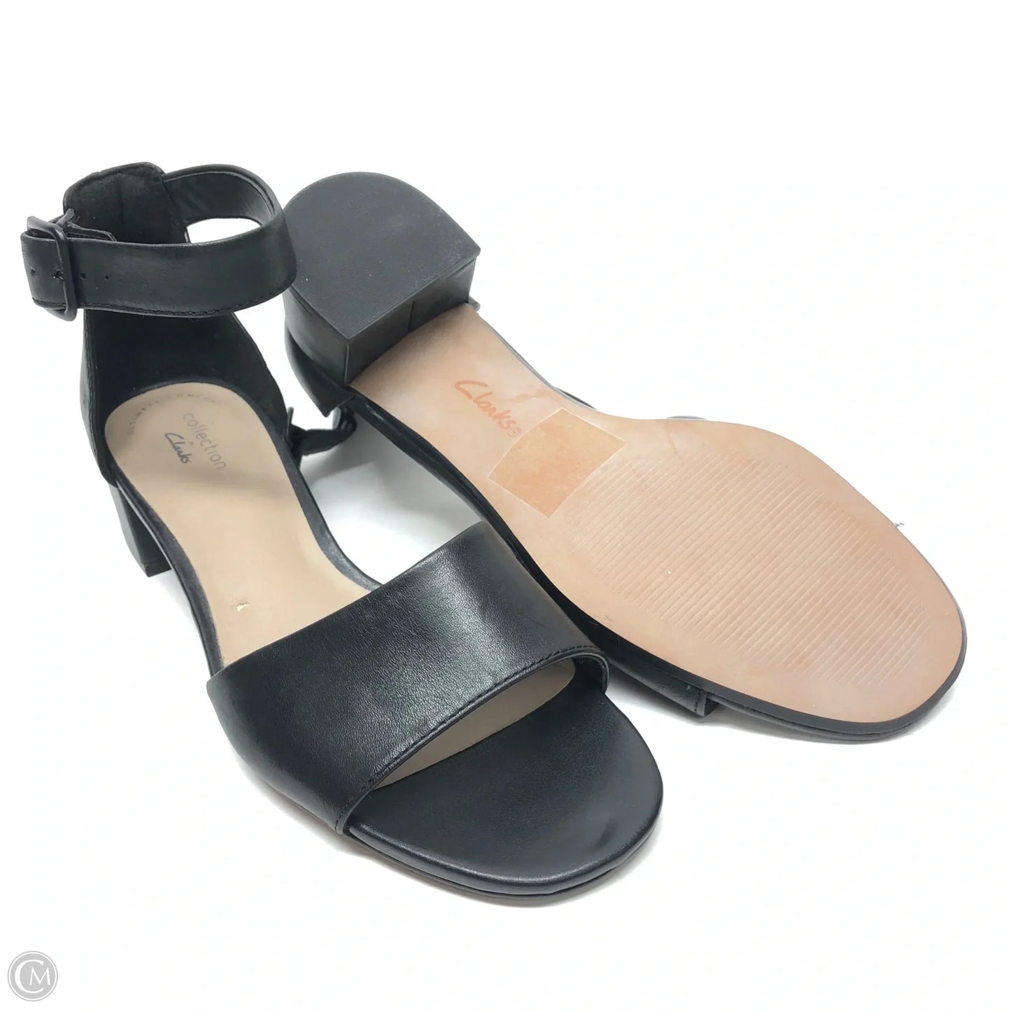 Sandals Heels Block By Clarks In Black, Size: 7.5
