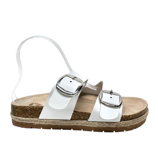 White Sandals Flats Cme, Size 8