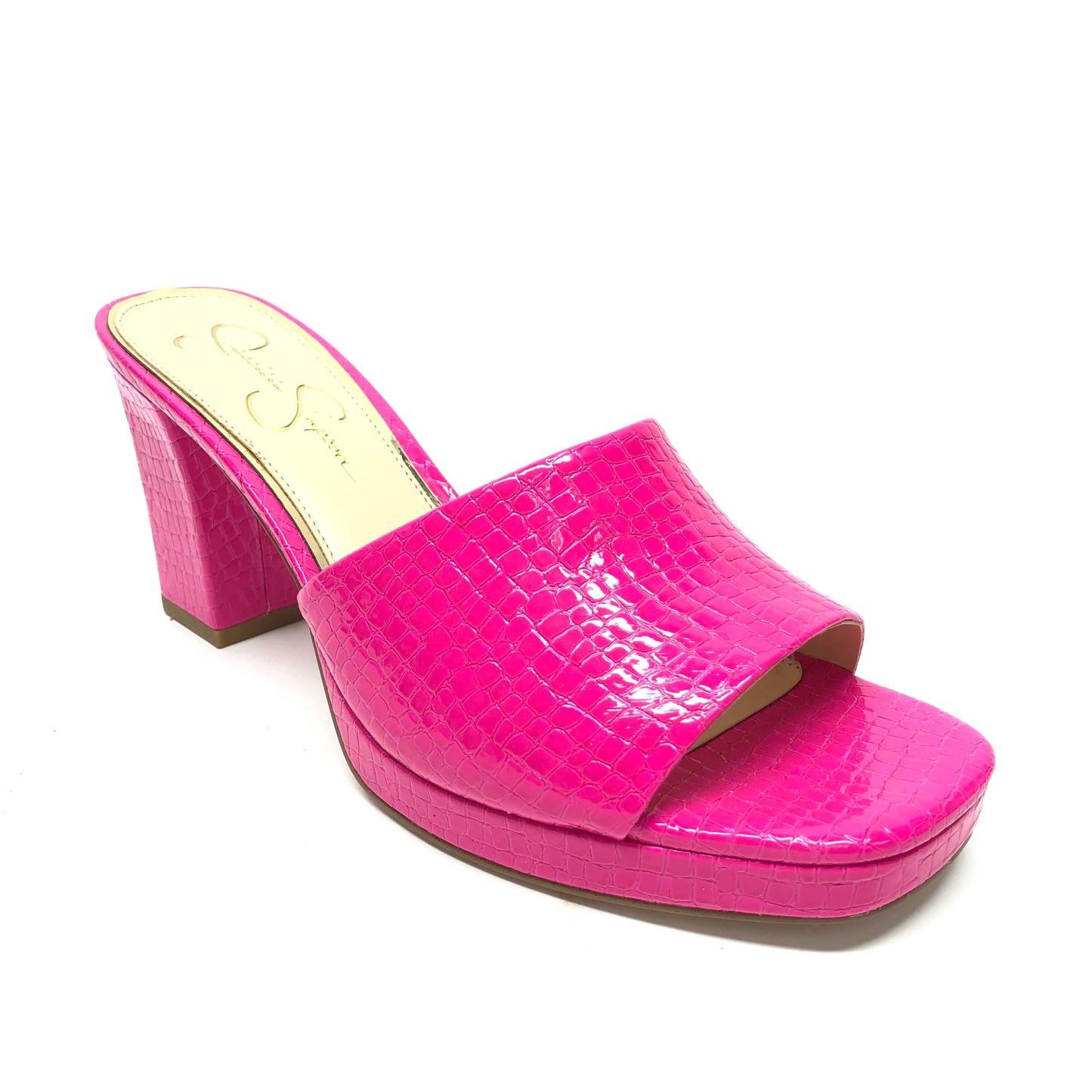 Pink Sandals Heels Block Jessica Simpson, Size 11