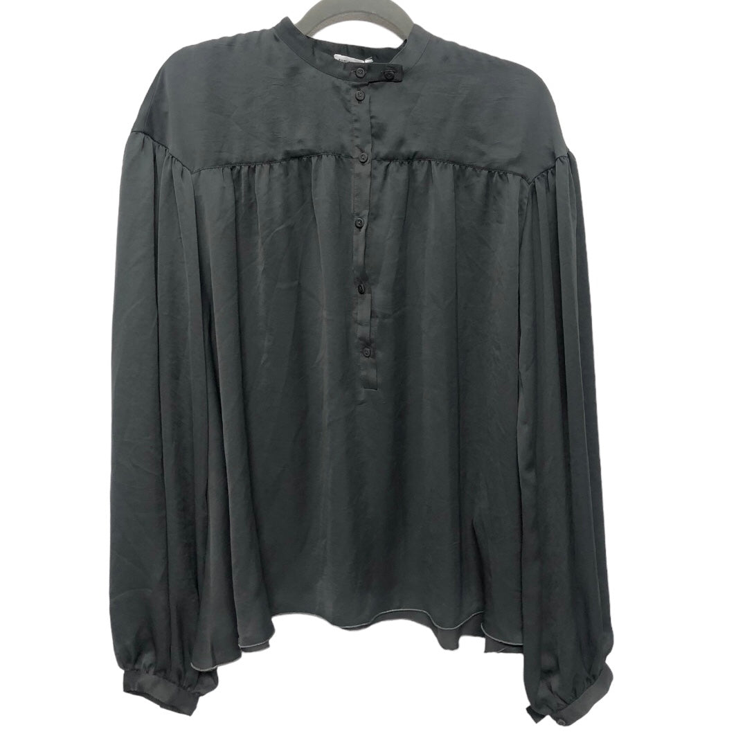 Grey Blouse Long Sleeve Cmb, Size 4