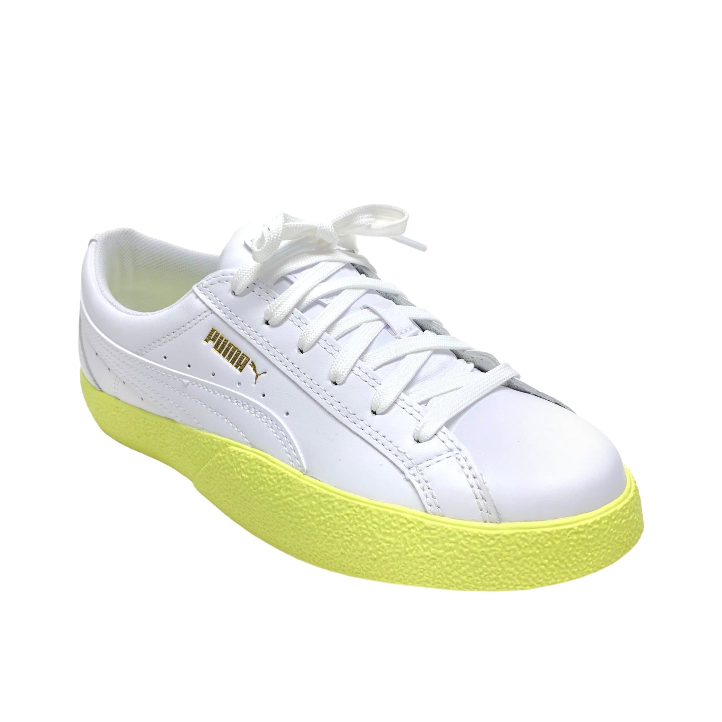 White & Yellow Shoes Sneakers Puma, Size 8