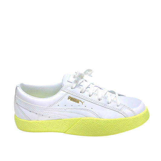 White & Yellow Shoes Sneakers Puma, Size 8