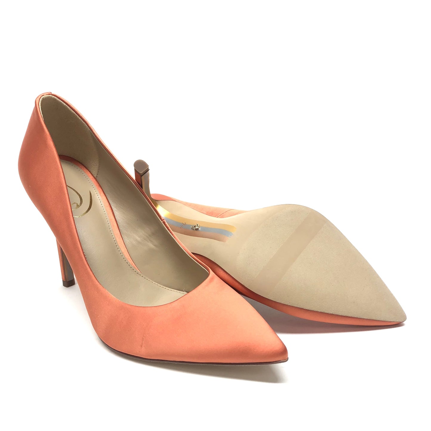 Orange Shoes Heels Stiletto Sam Edelman, Size 7.5