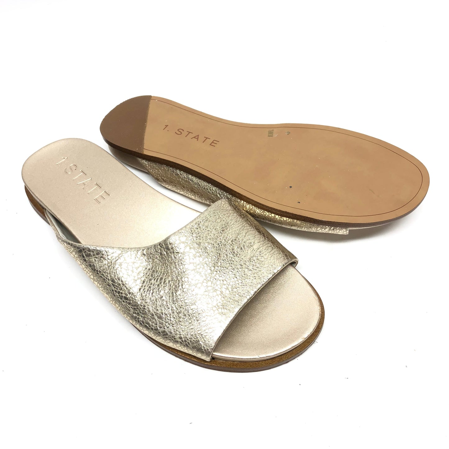 Gold Sandals Flats 1.state, Size 7.5