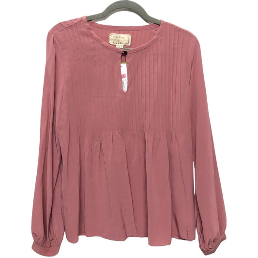 Pink Blouse Long Sleeve Nicole Miller, Size S