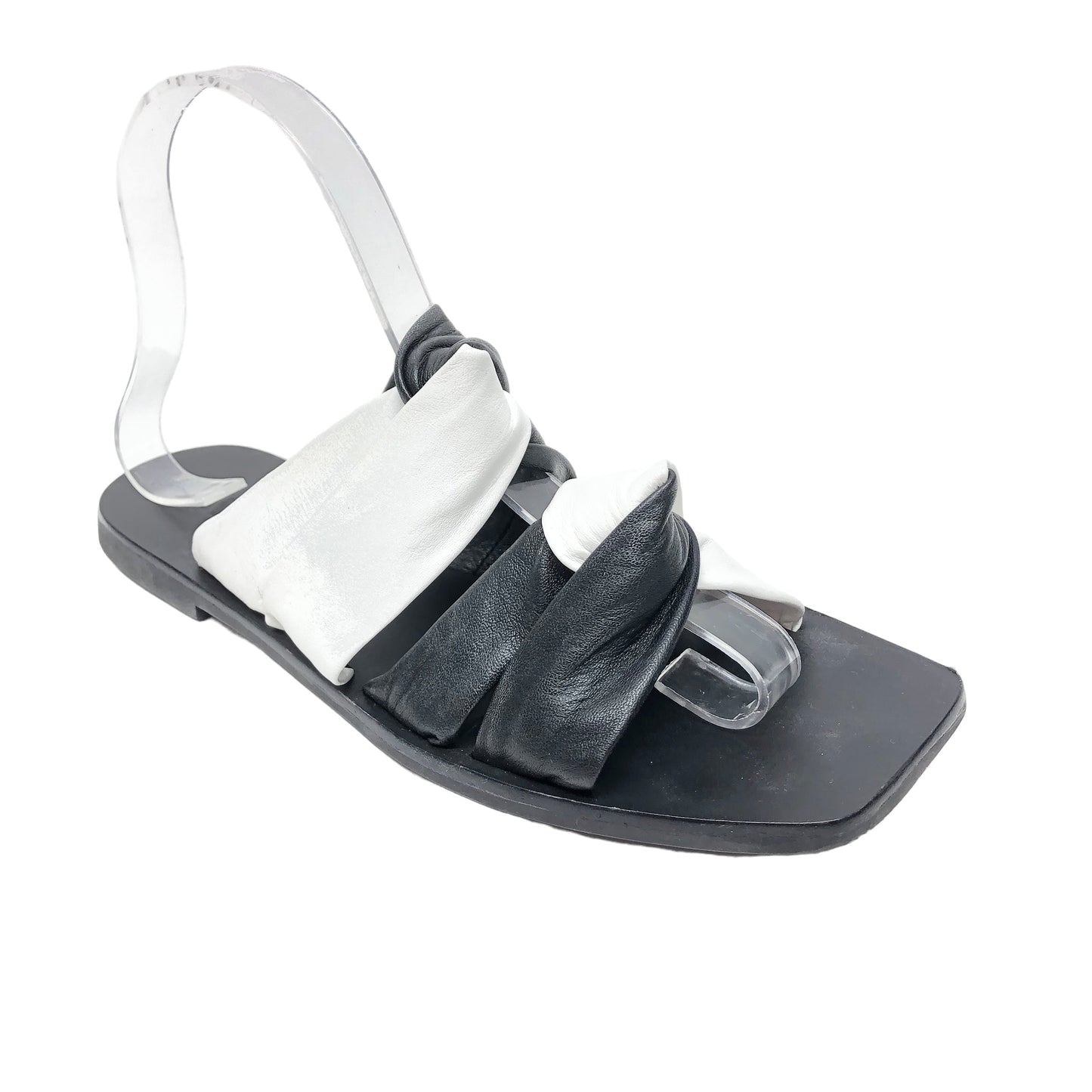 Black & White Sandals Flats Cmb, Size 7.5