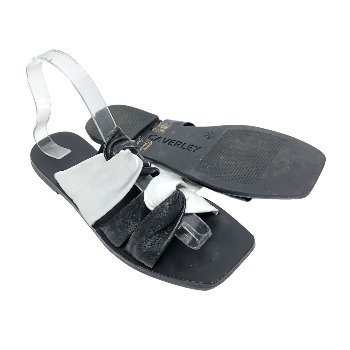 Black & White Sandals Flats Cmb, Size 7.5