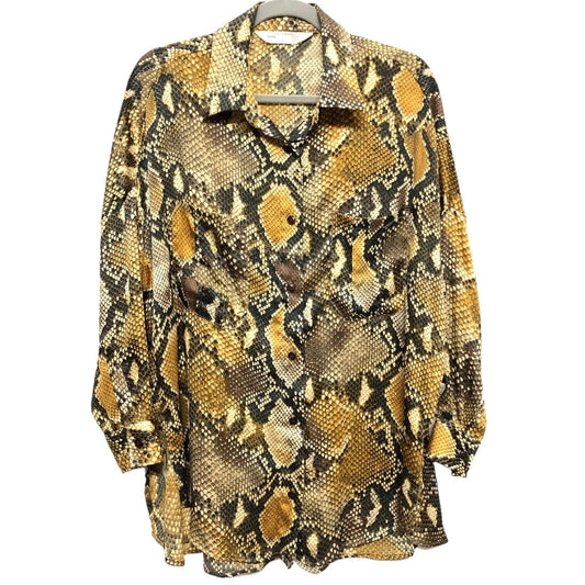 Snakeskin Print Top 3/4 Sleeve Zara, Size L