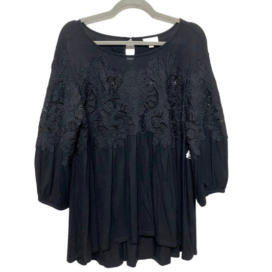 Black Blouse Long Sleeve Deletta, Size M