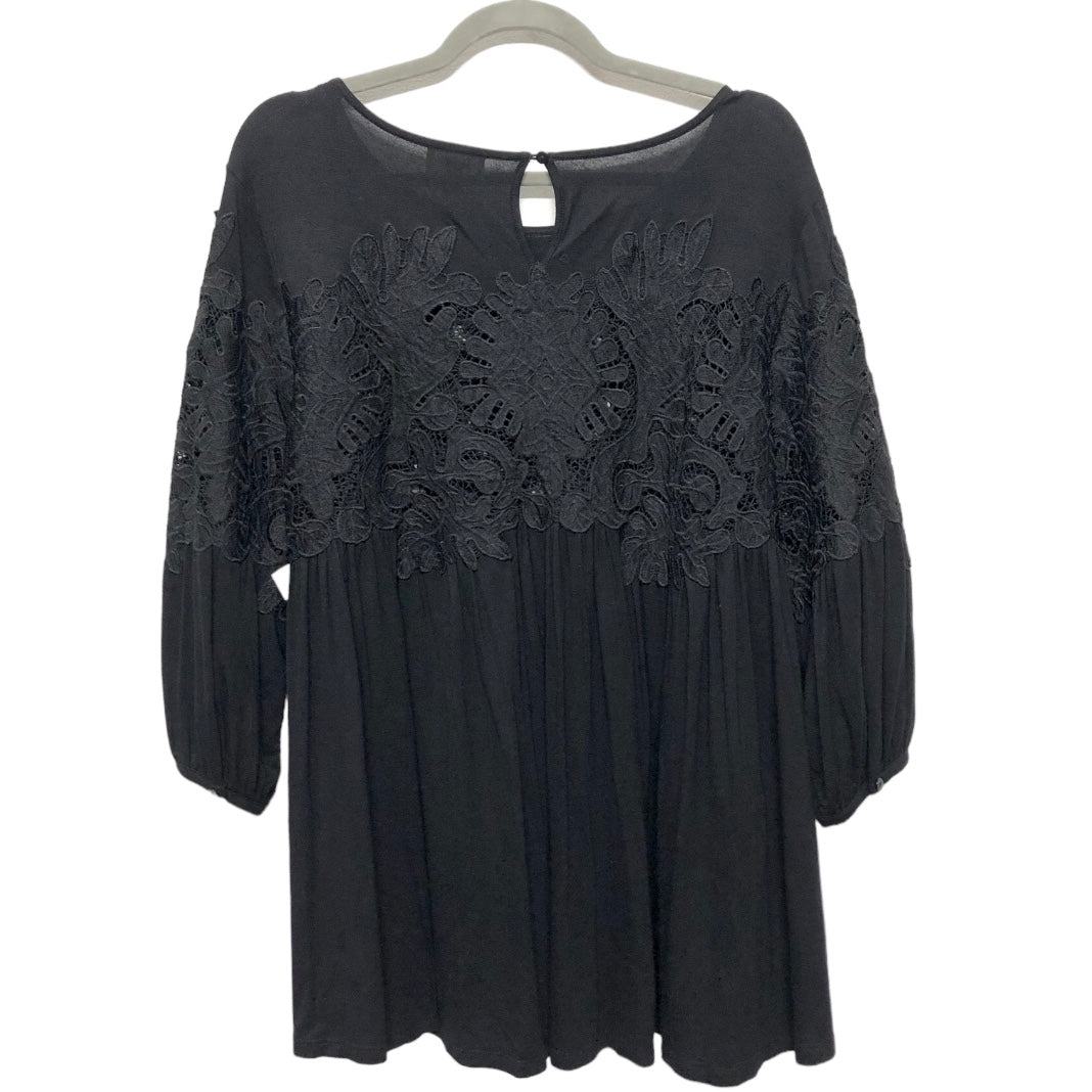 Black Blouse Long Sleeve Deletta, Size M