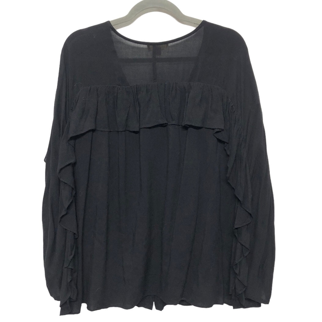 Black Blouse Long Sleeve Entro, Size L