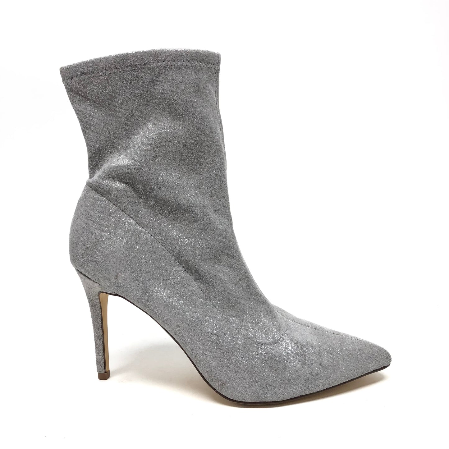 Grey & Silver Boots Ankle Heels Bp, Size 10