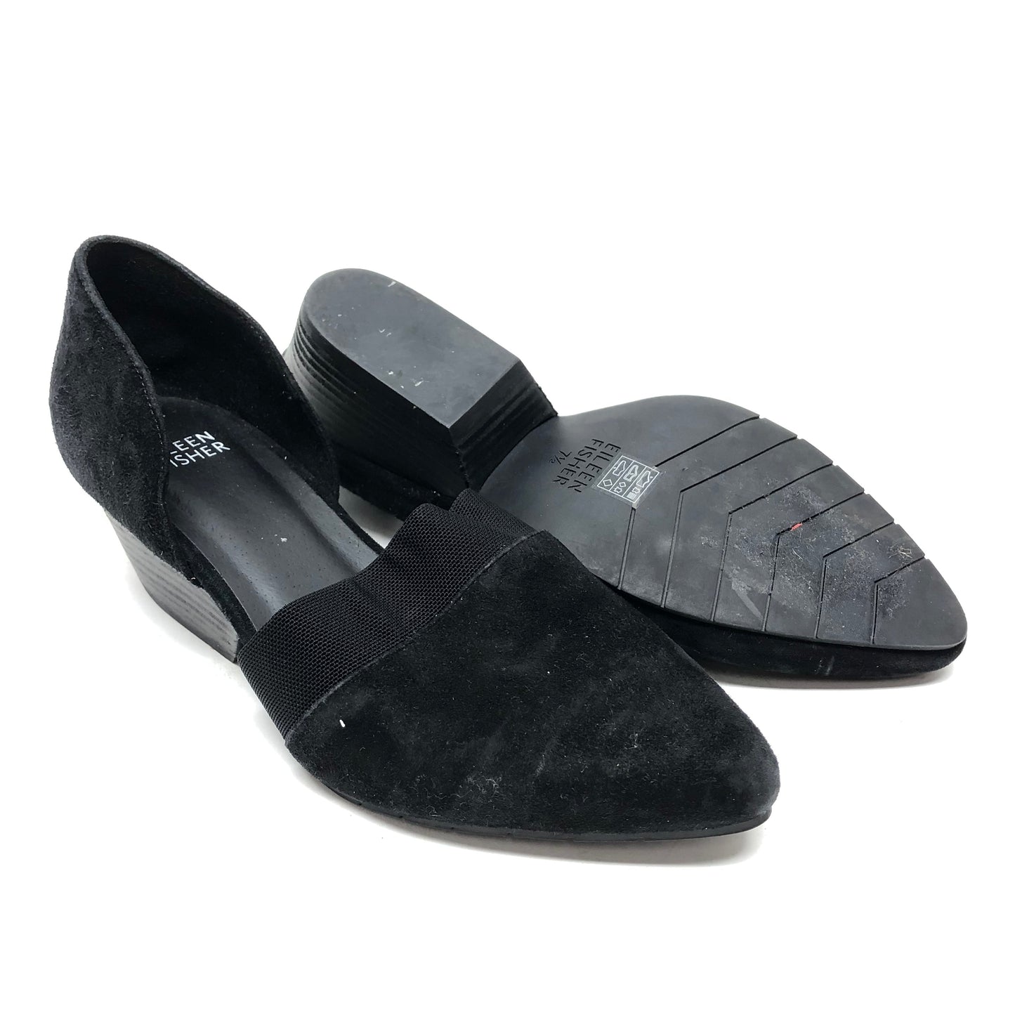 Black Shoes Heels Block Eileen Fisher, Size 7.5