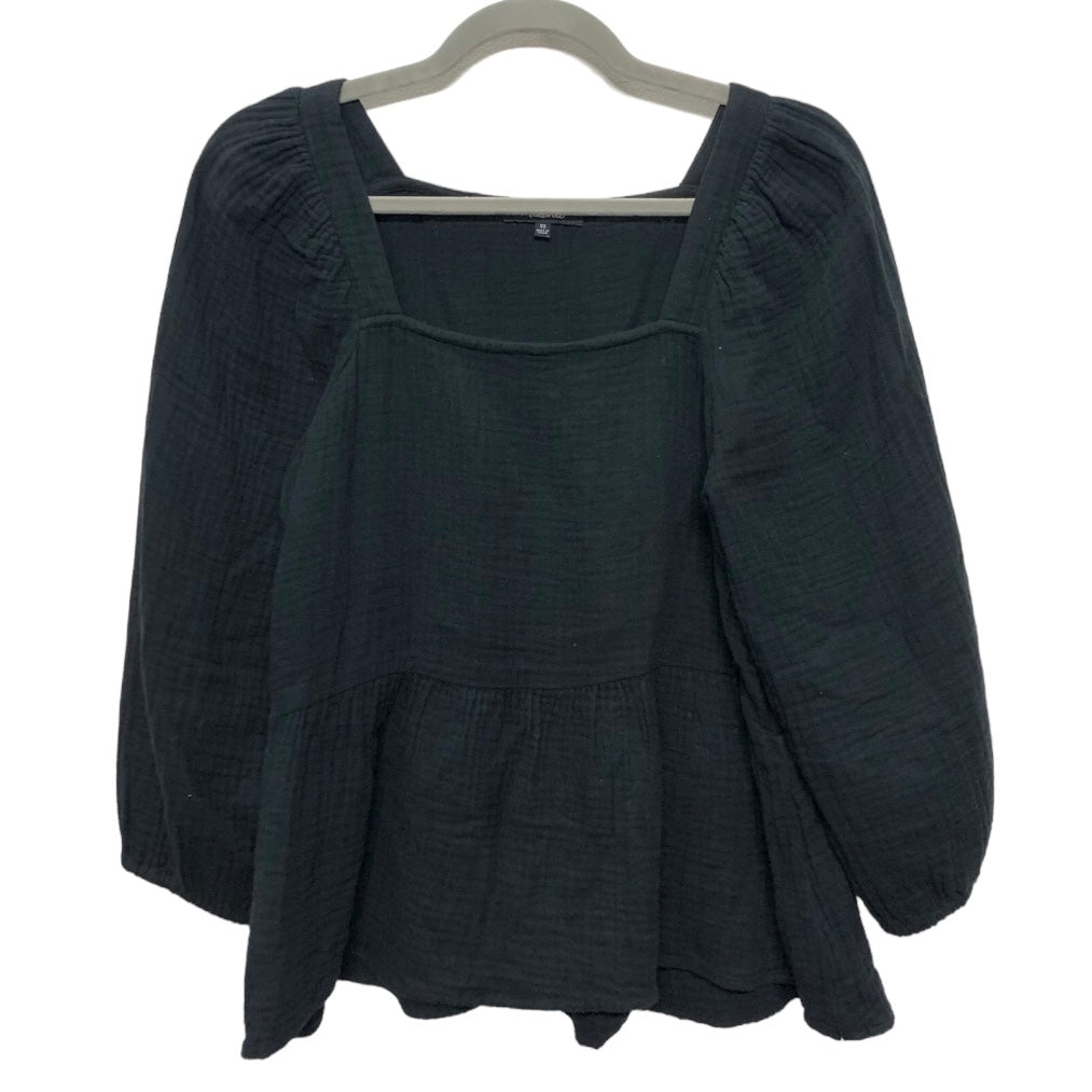 Top Long Sleeve By Madewell In Black, Size: Xs