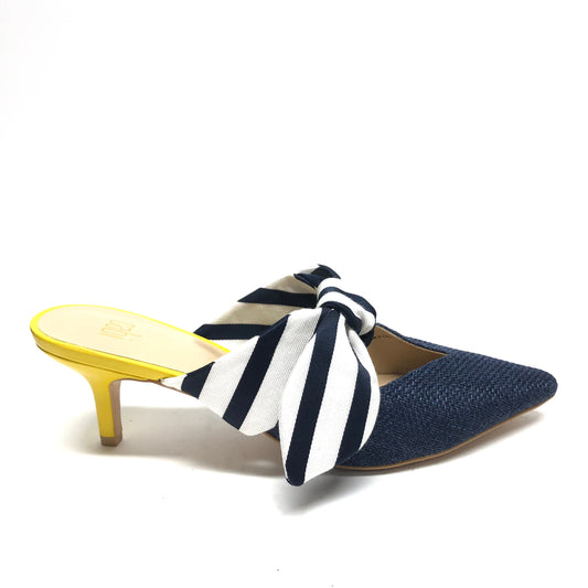 Blue & Yellow Shoes Heels Kitten Cabi, Size 7