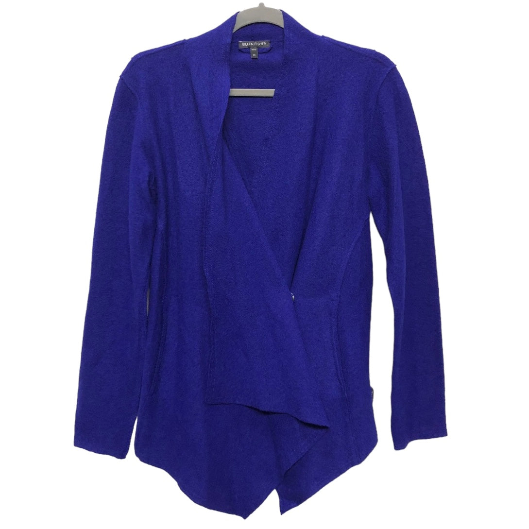 Sweater Cardigan By Eileen Fisher In Blue, Size: Xs