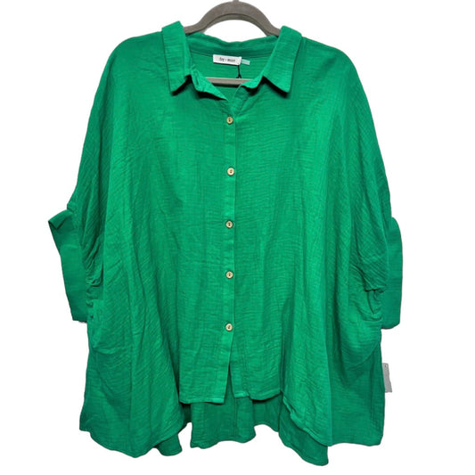 Top Short Sleeve By Cmc In Green, Size: L