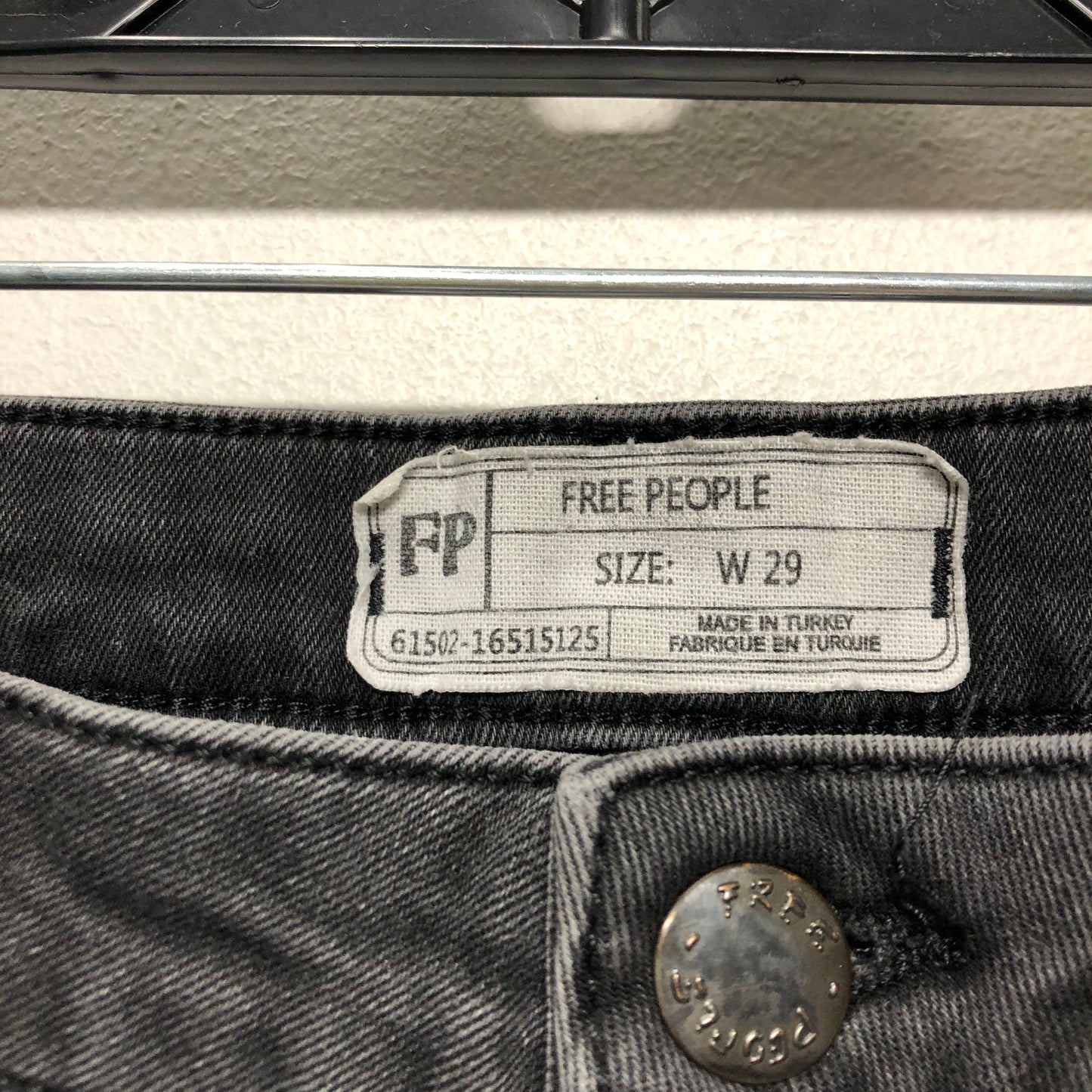 Jeans Skinny By Free People In Grey Denim, Size: 8