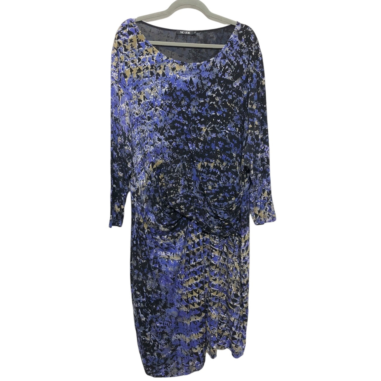 Dress Casual Short By Nic + Zoe In Black & Blue, Size: 3x