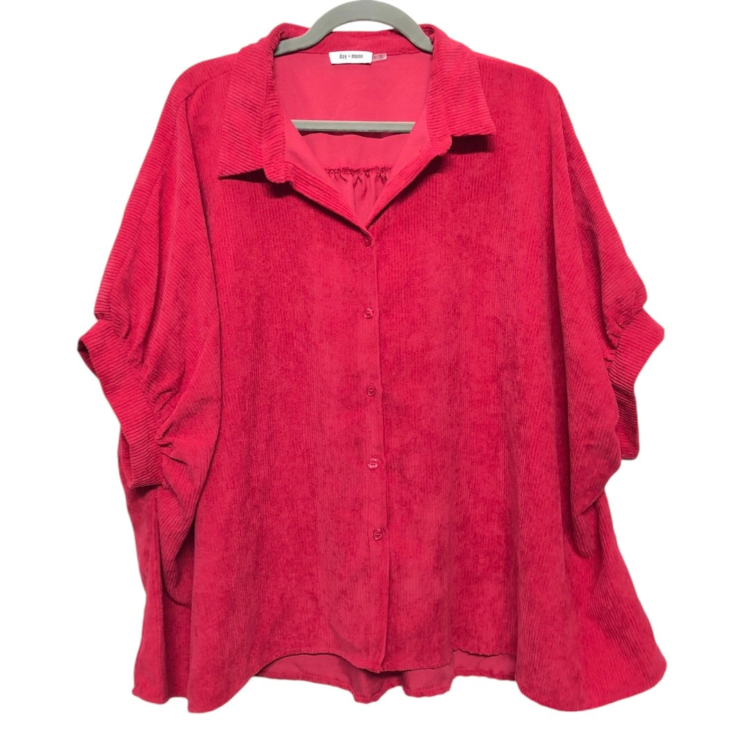 Jacket Shirt By Clothes Mentor In Red, Size: M