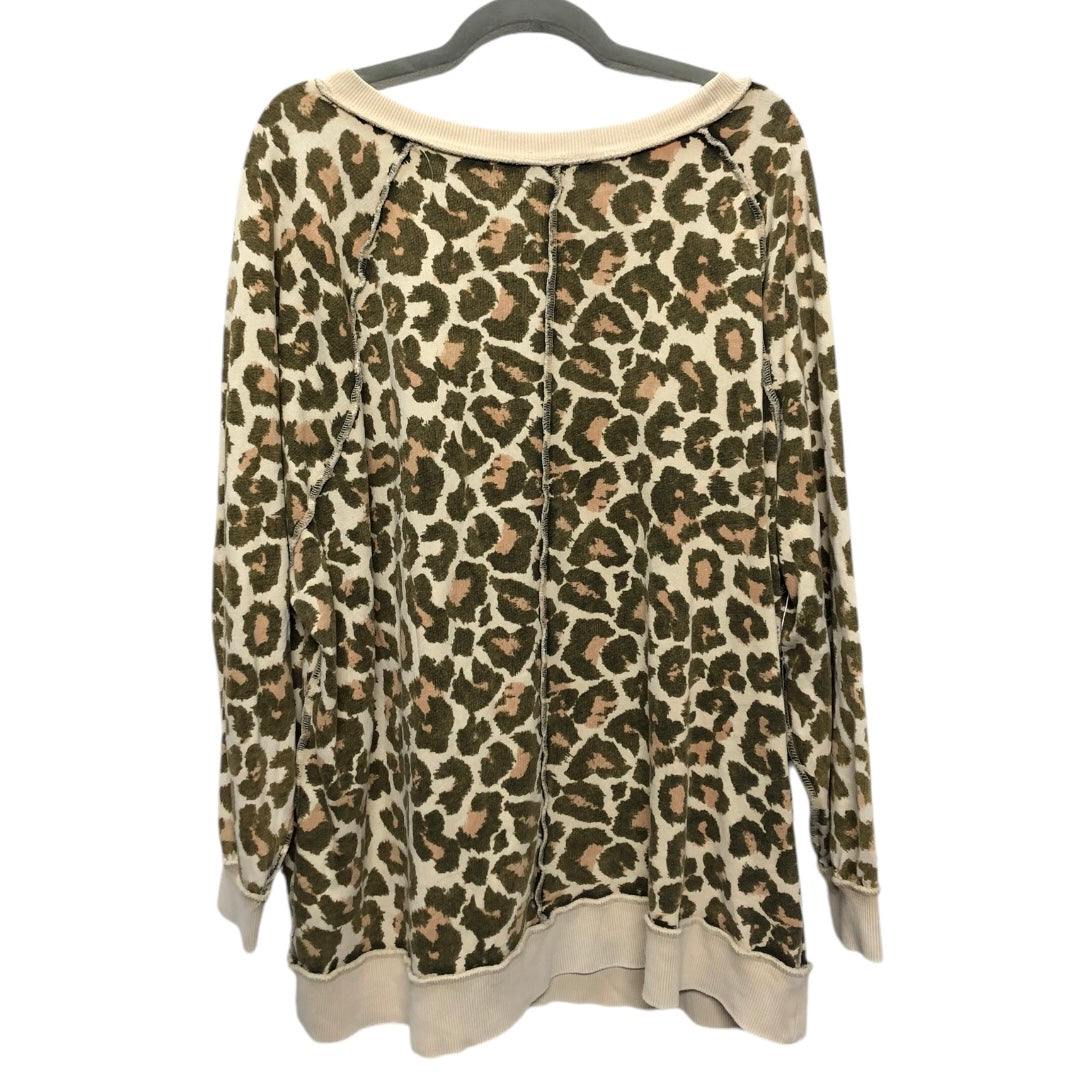 Sweatshirt Crewneck By Free People In Animal Print, Size: M