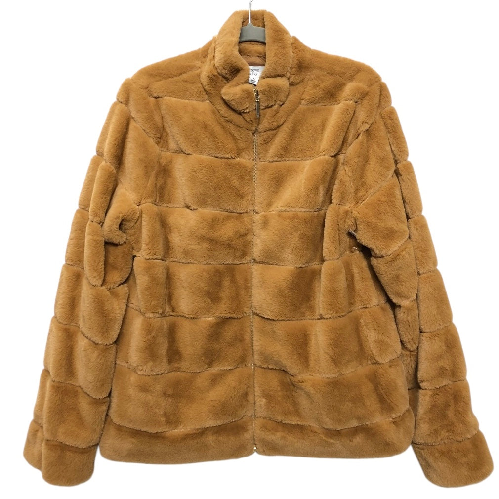 Jacket Faux Fur & Sherpa By Crown And Ivy In Tan, Size: L