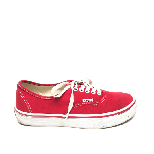 Shoes Sneakers By Vans In Red, Size: 8