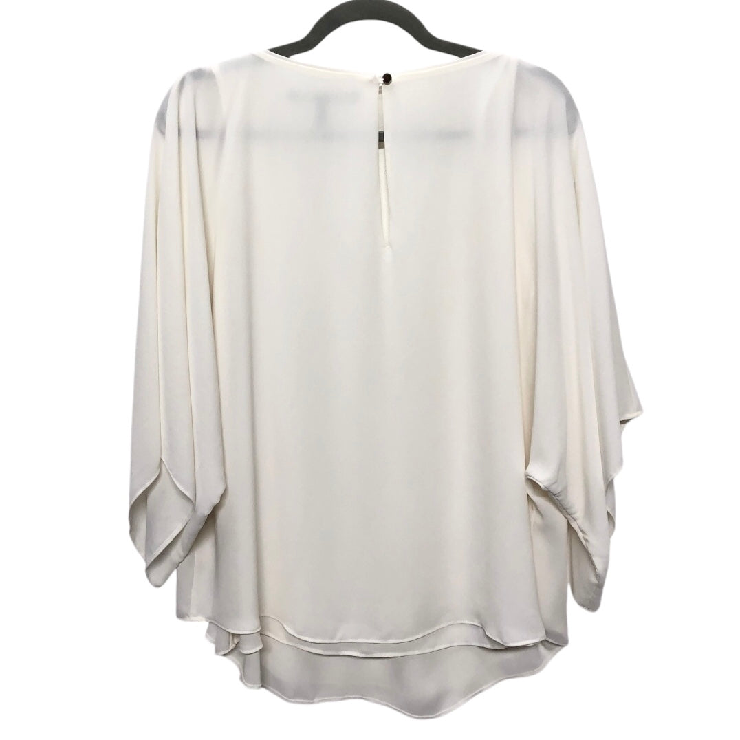 Blouse 3/4 Sleeve By White House Black Market In White, Size: L