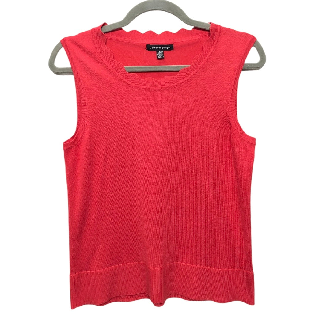 Top Sleeveless By Cable And Gauge In Red, Size: S