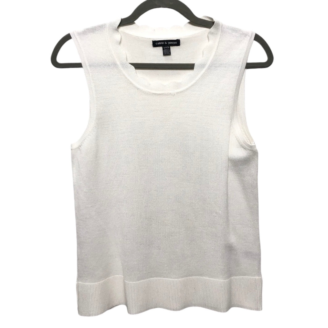 Top Sleeveless By Cable And Gauge In White, Size: S