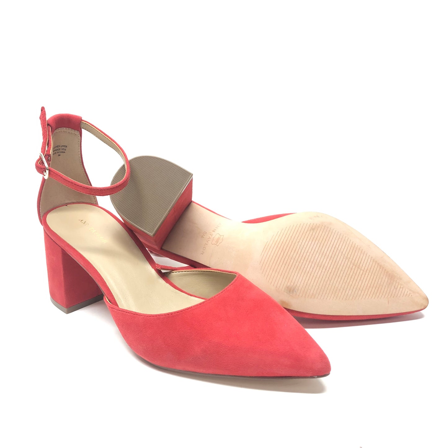 Shoes Heels Block By Ann Taylor In Red, Size: 8