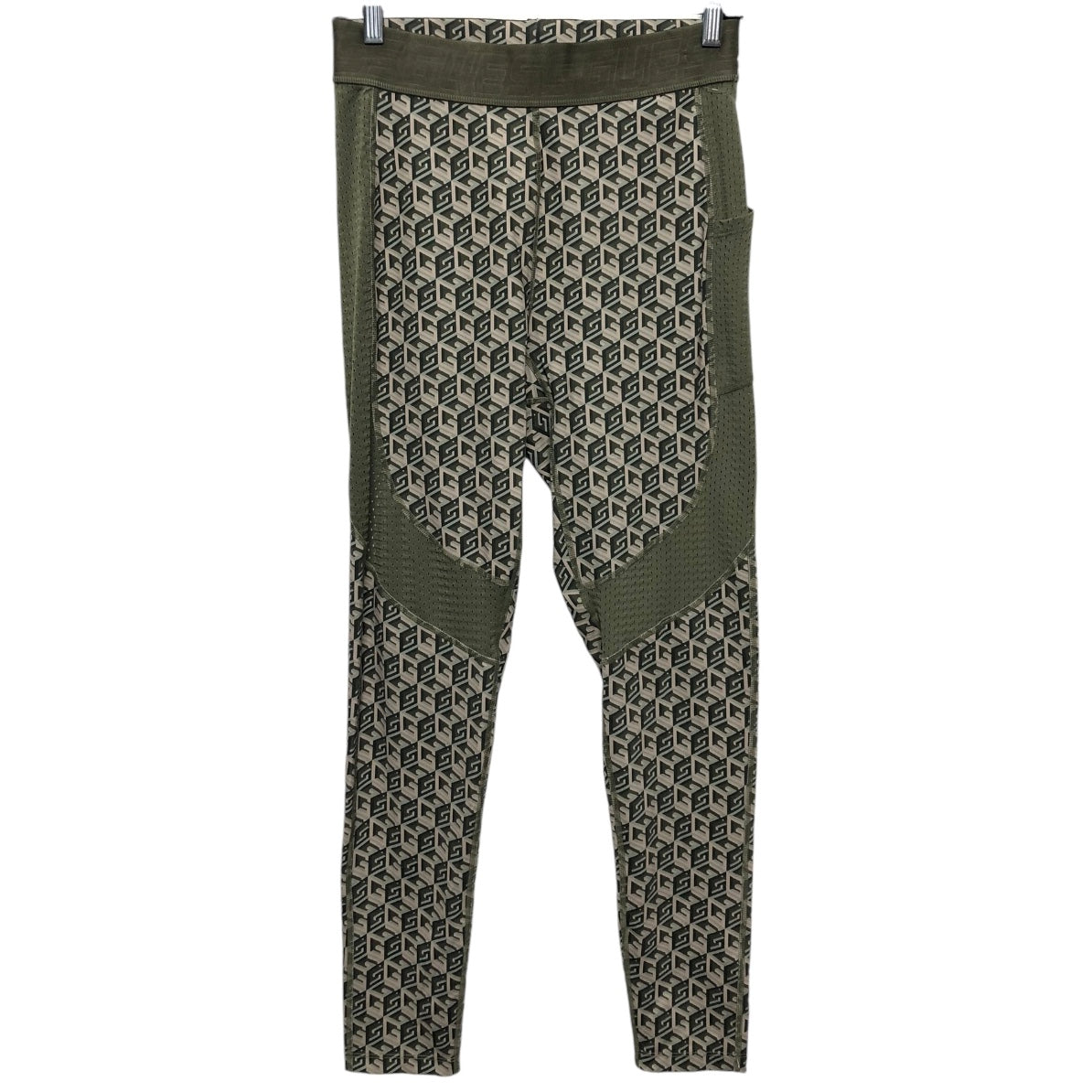 Athletic Leggings By Guess In Green, Size: L