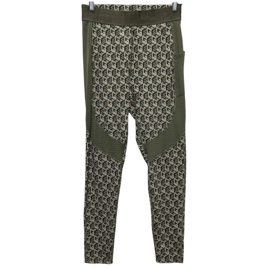 Athletic Leggings By Guess In Green, Size: L