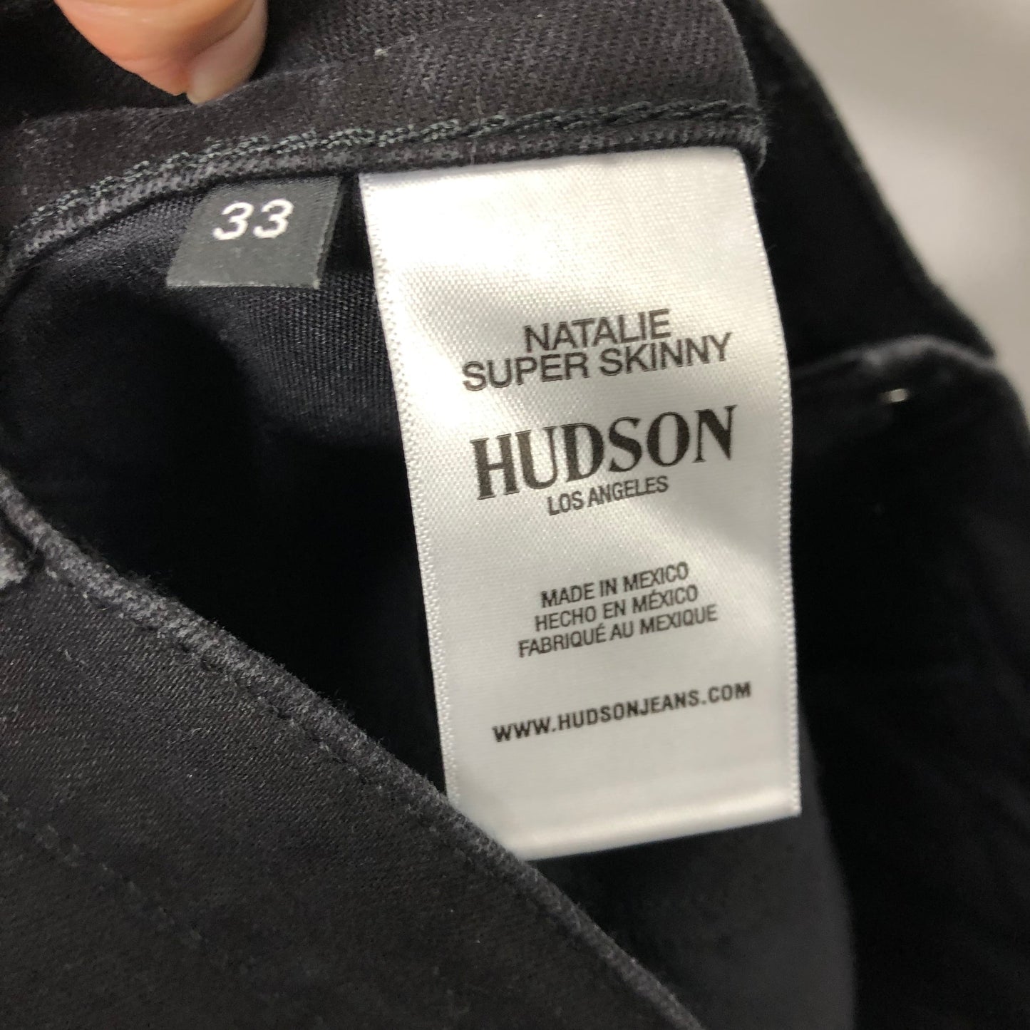 Jeans Skinny By Hudson In Black, Size: 16