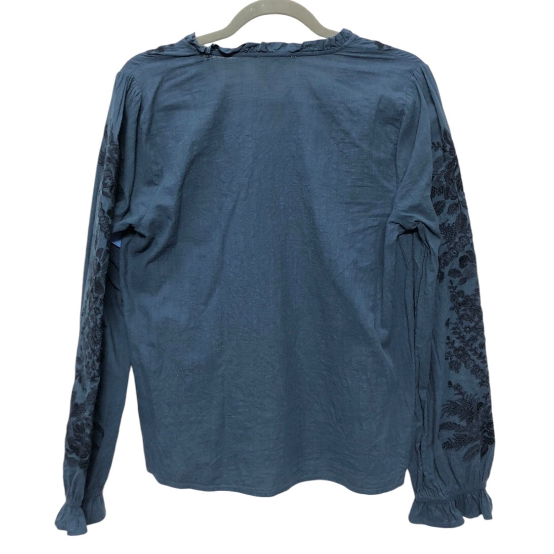 Blouse Long Sleeve By Savanna Jane In Blue, Size: M