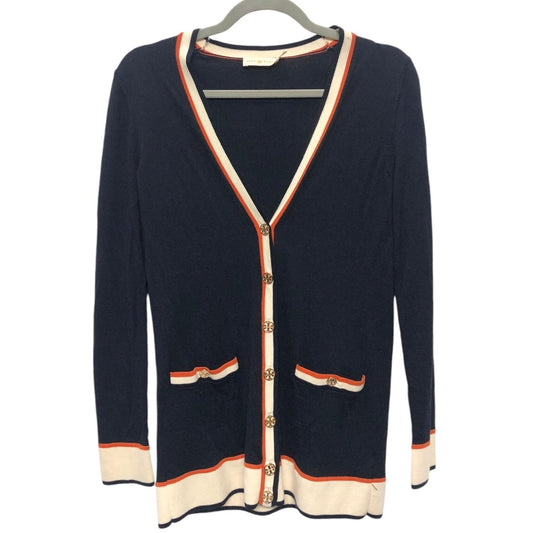 Cardigan Designer By Tory Burch In Navy, Size: Xs